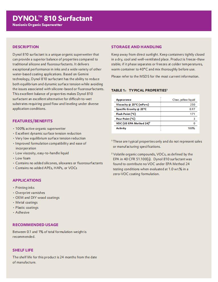 Dynol 810低泡超潤濕劑(圖1)